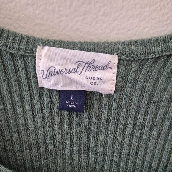 Universal Thread Forest Green Ribbed Sweater - Picture 2 of 4